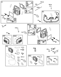 Cylinder Head Group Diagram and Parts List for 40N777-0021-B5 400000 - 699999 Briggs and Stratton Engine